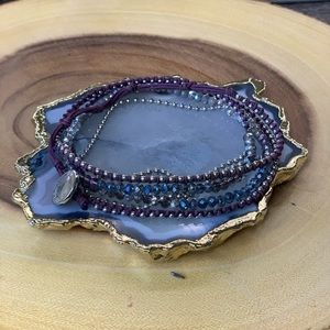 Plum and Blue Wrap Bracelet